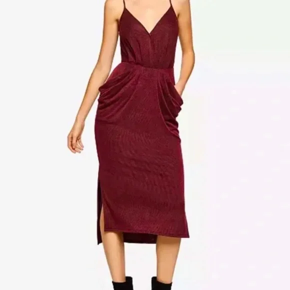 knee length dresses for ladies Petal and Pup Women's Kellan Wrap Midi Dress - Red main image 0